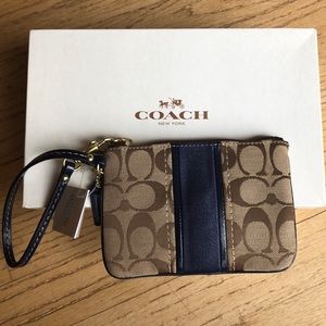 Coach Khaki/Purple Wristlet
